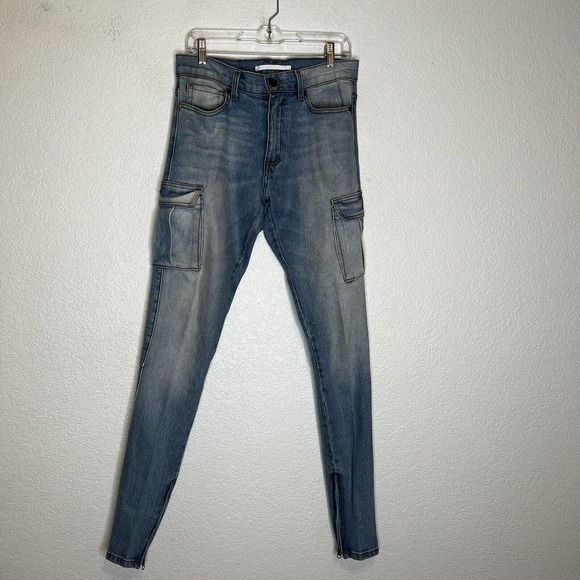 Golden Denim Mens Jeans Size 30 Actual 30x34 “Wash Ankle Zip Button Fly LA - Picture 1 of 8